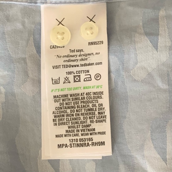 Ted Baker Endurance Button Down Shirt, Light Blue - Picture 10 of 12